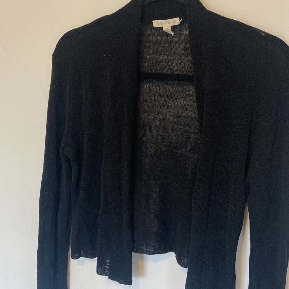 Eileen Fisher Sheer Linen Cardigan